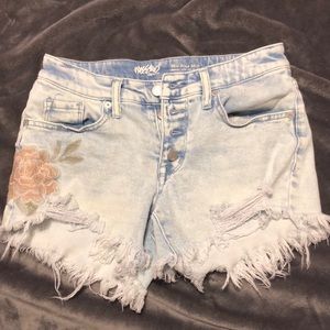 Mossimo Mid-Rise Midi Denim Shorts 00/24